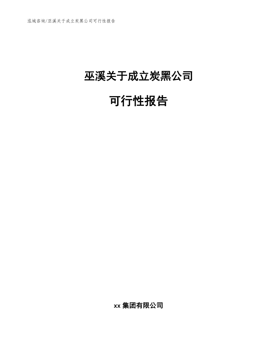 巫溪关于成立炭黑公司可行性报告_参考范文_第1页