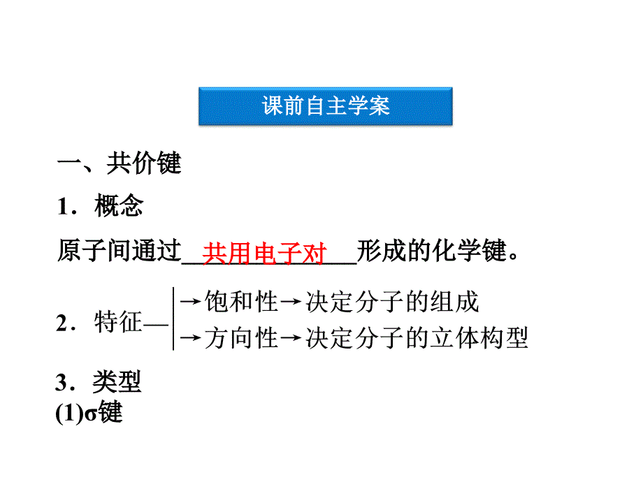 化学：第2章第1节　共价键 优化课件人教版选修3_第4页