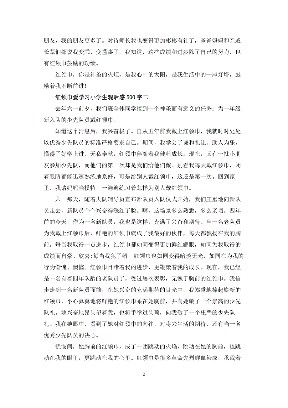 红领巾爱学习小学生观后感500字10篇_第2页