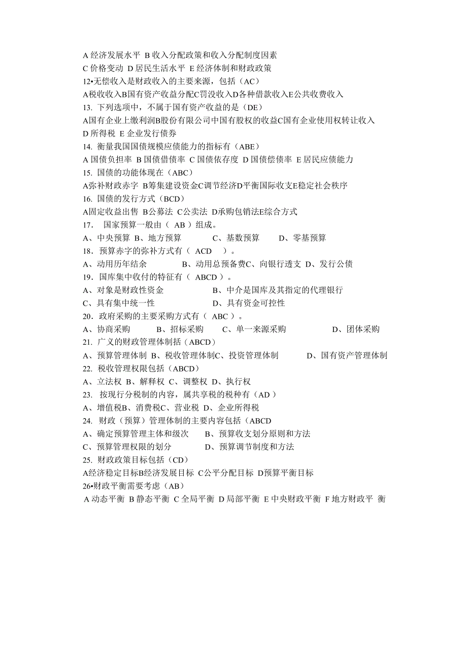 财政学概论复习资料整理_第4页