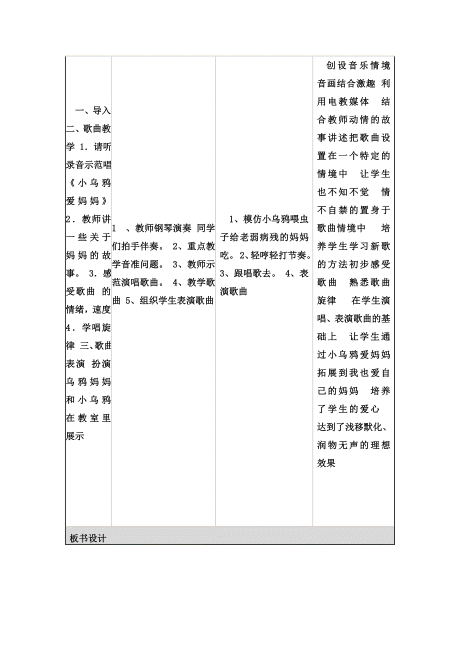 《小乌鸦爱妈妈》教学设计反思_第2页