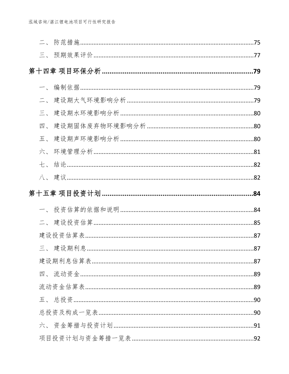 湛江锂电池项目可行性研究报告范文_第4页