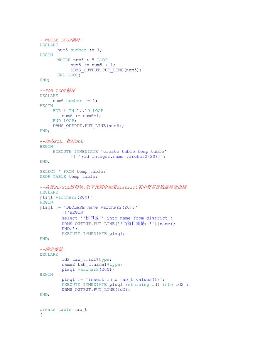 ORACLE相关：表空间序列索引分区游标存储过程分区等创建_第3页