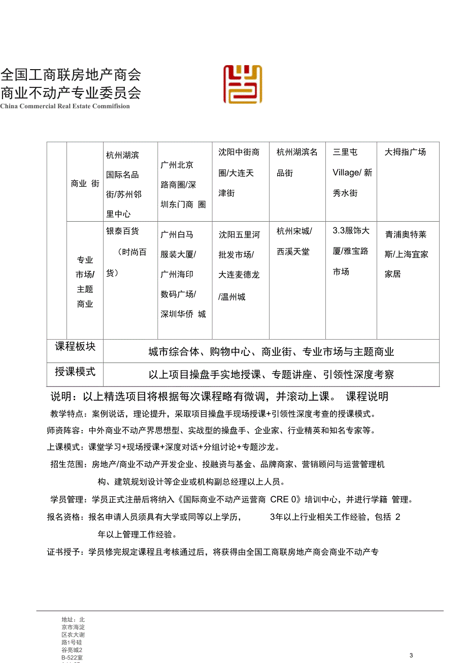 国际商业不动产运营商CREO系列培训计划_第3页