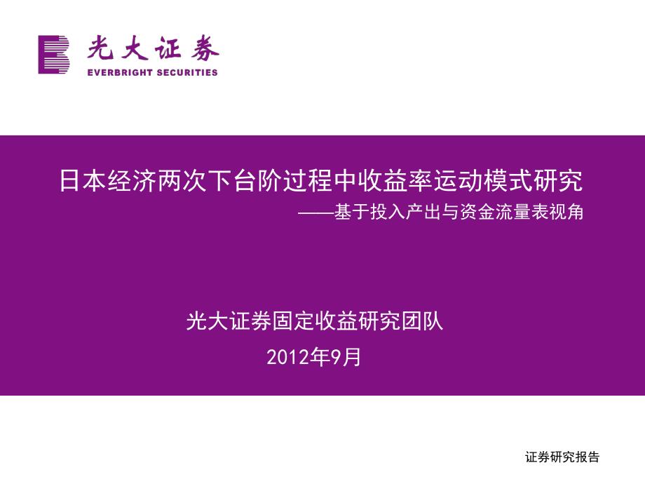 日本经济两次下台阶过程中收益率运动模式研究_第1页