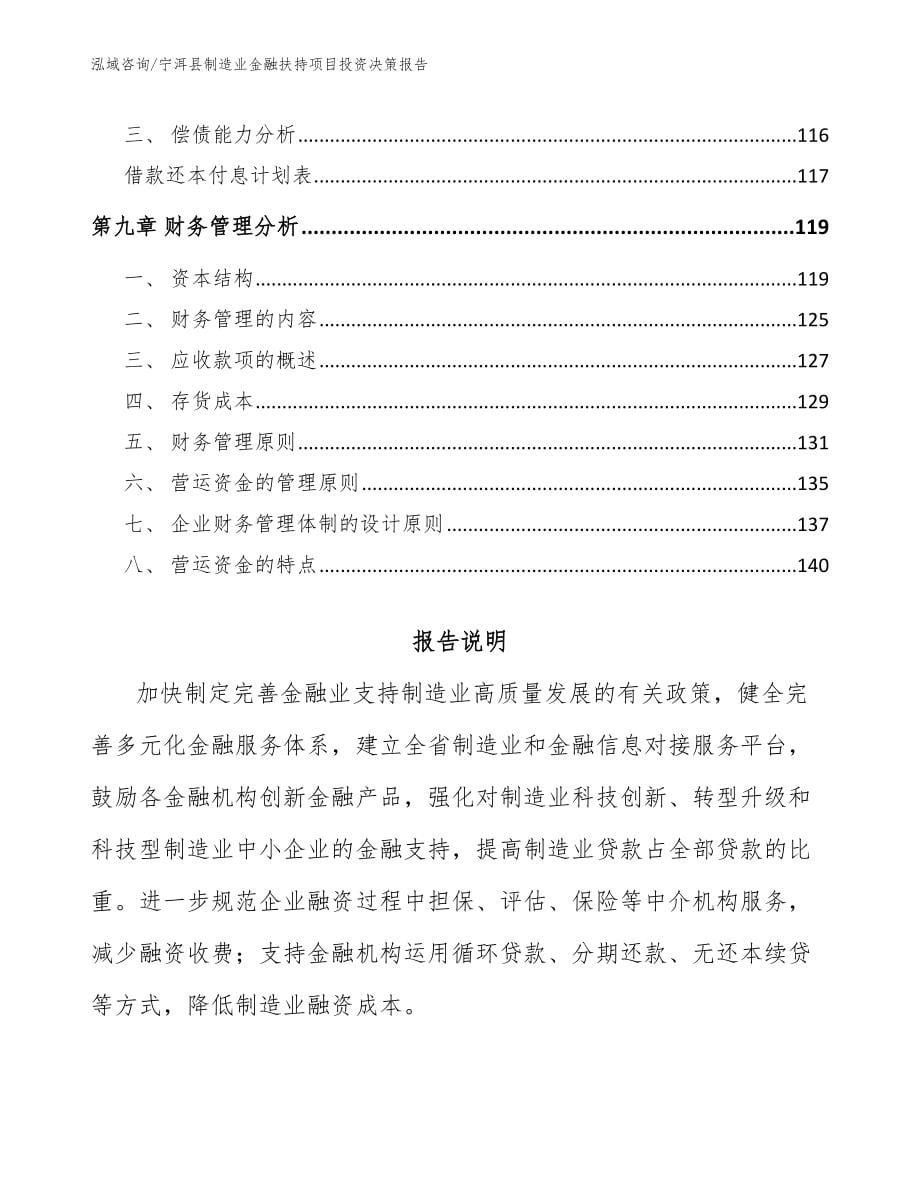宁洱县制造业金融扶持项目投资决策报告_参考范文_第5页