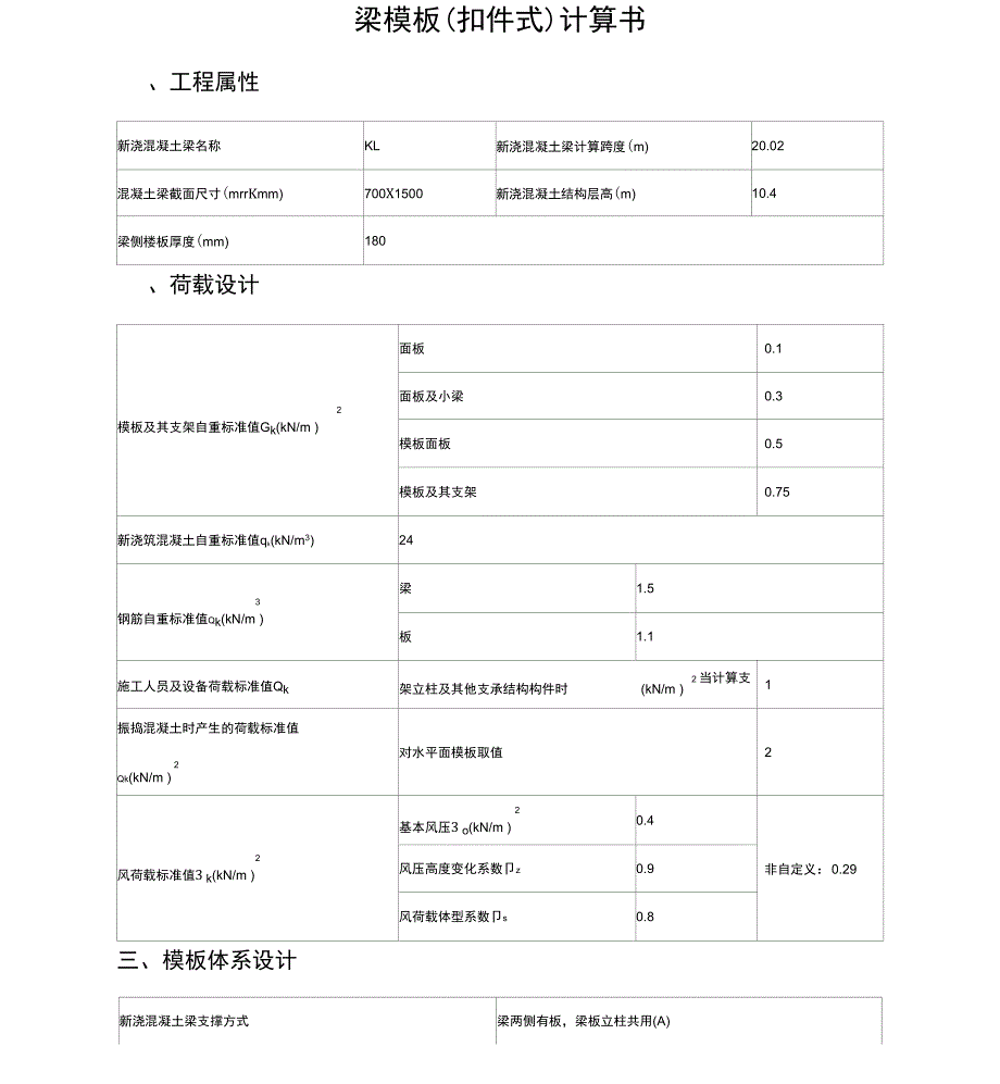 梁模板计算书_第1页