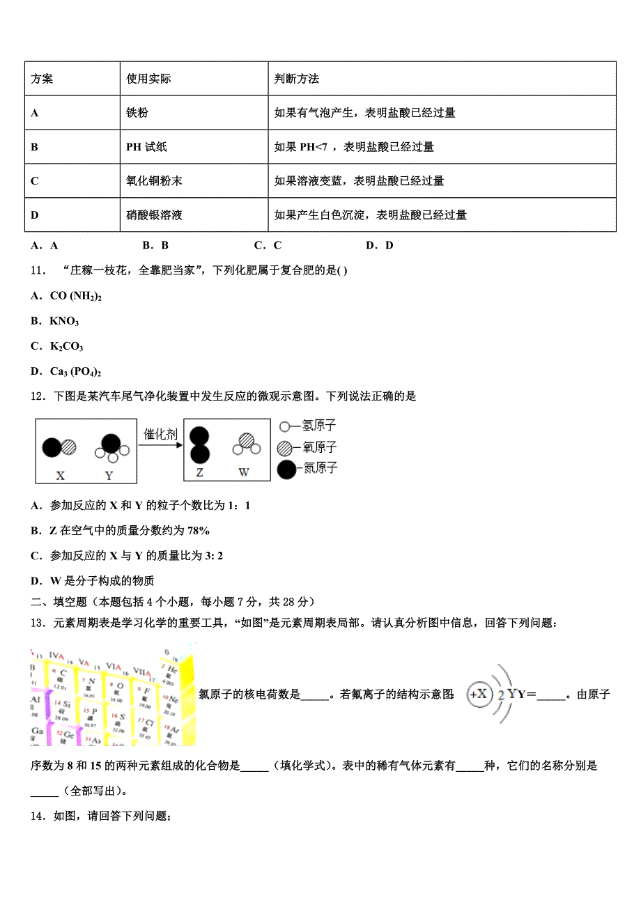 重庆市江津聚奎中学联盟重点达标名校2023年中考化学适应性模拟试题含解析.doc_第3页
