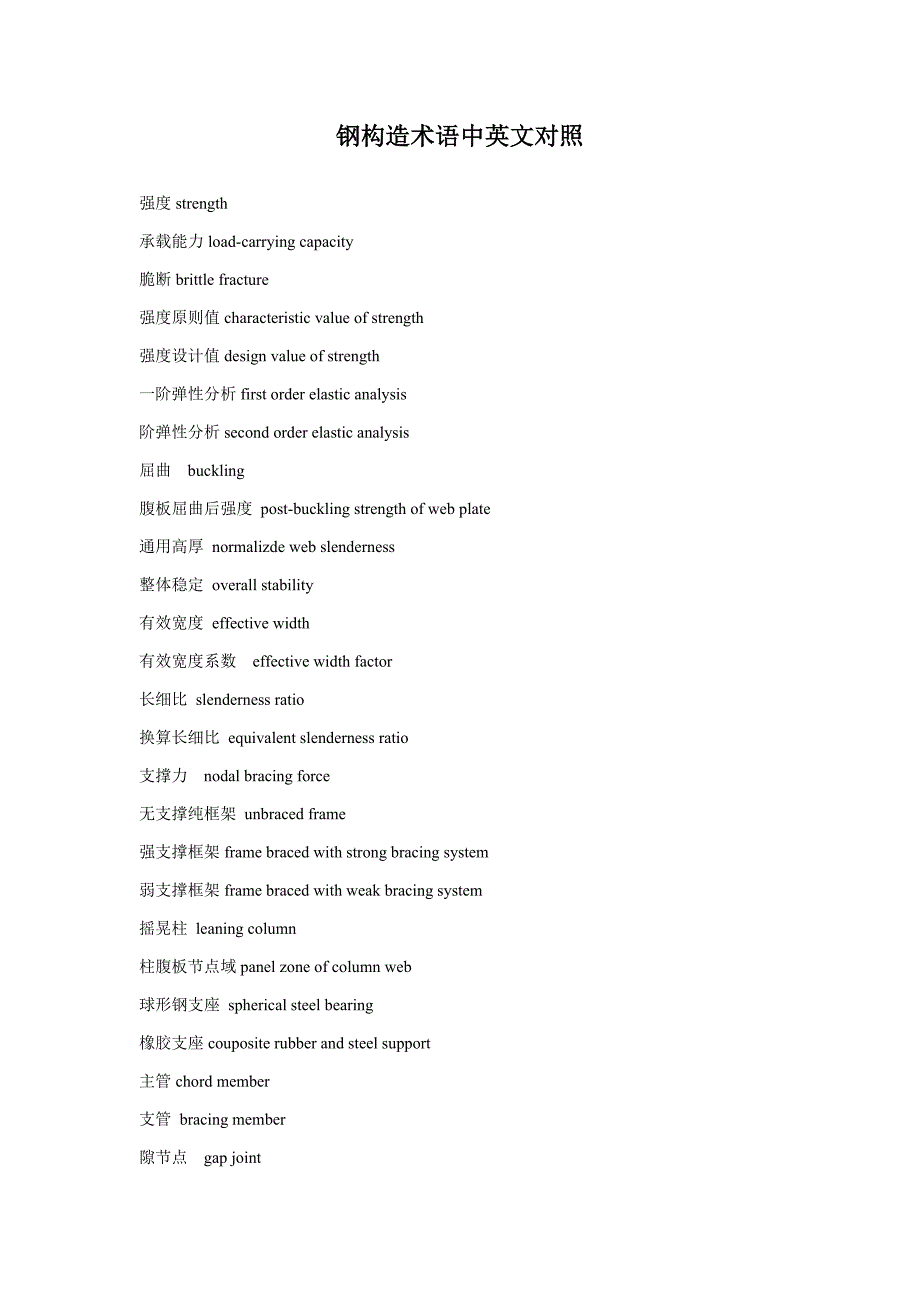 钢结构术语中英文对照_第1页