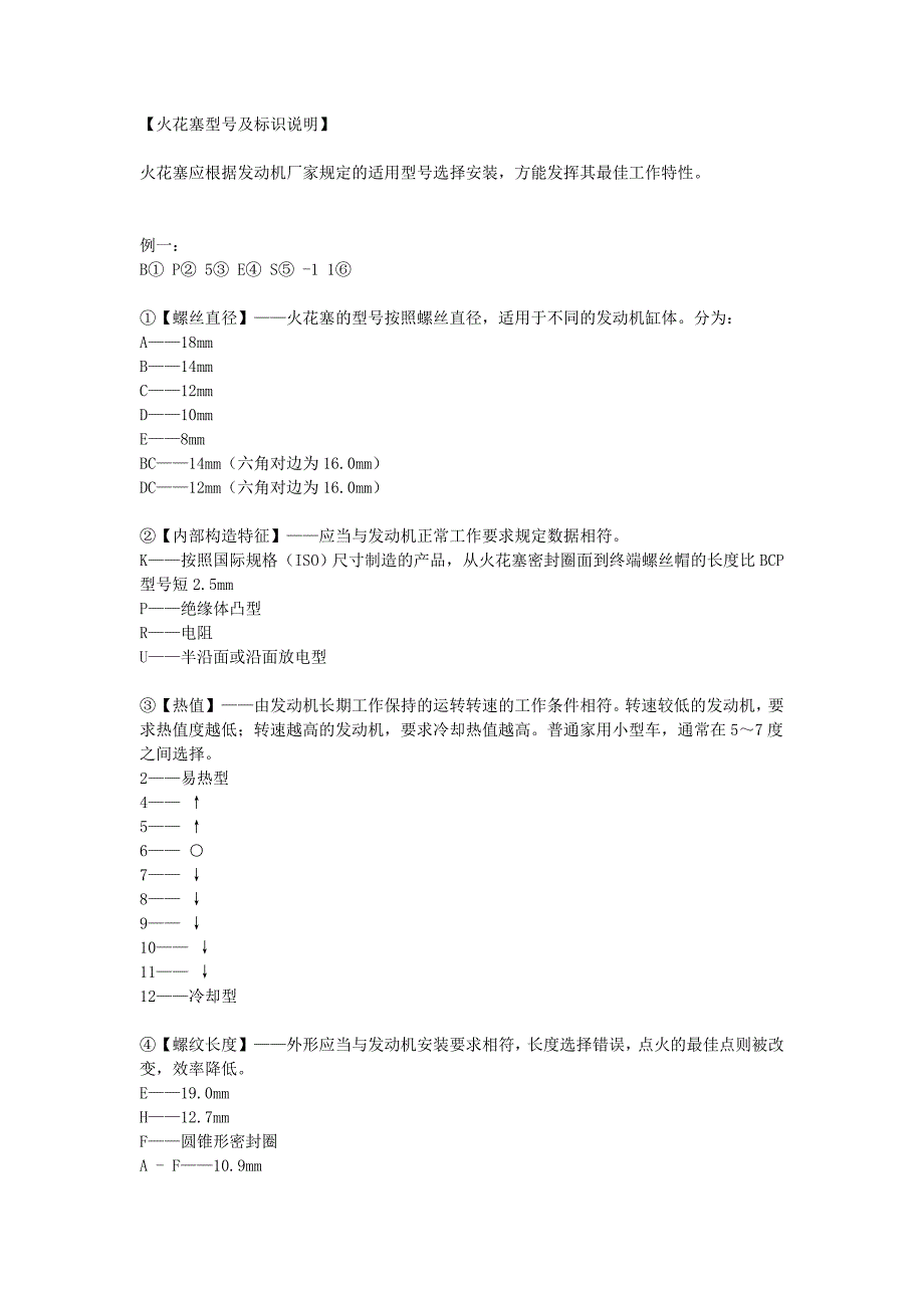 博世火花塞总汇--型号说明、应用对照表(部分).doc_第1页