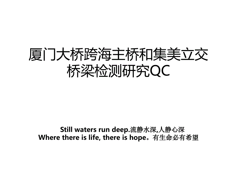 厦门大桥跨海主桥和集美立交桥梁检测研究QC_第1页