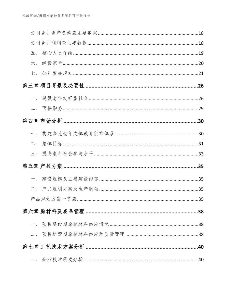 舞钢市老龄服务项目可行性报告_第4页