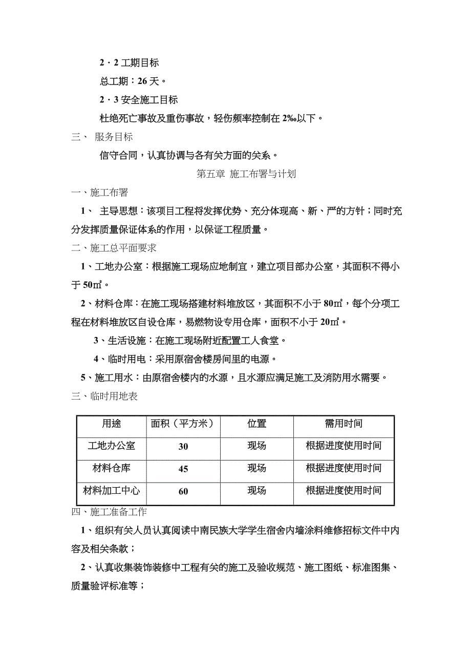 xx学生宿舍内墙维修工程施工方案(湖北楚安)_第5页