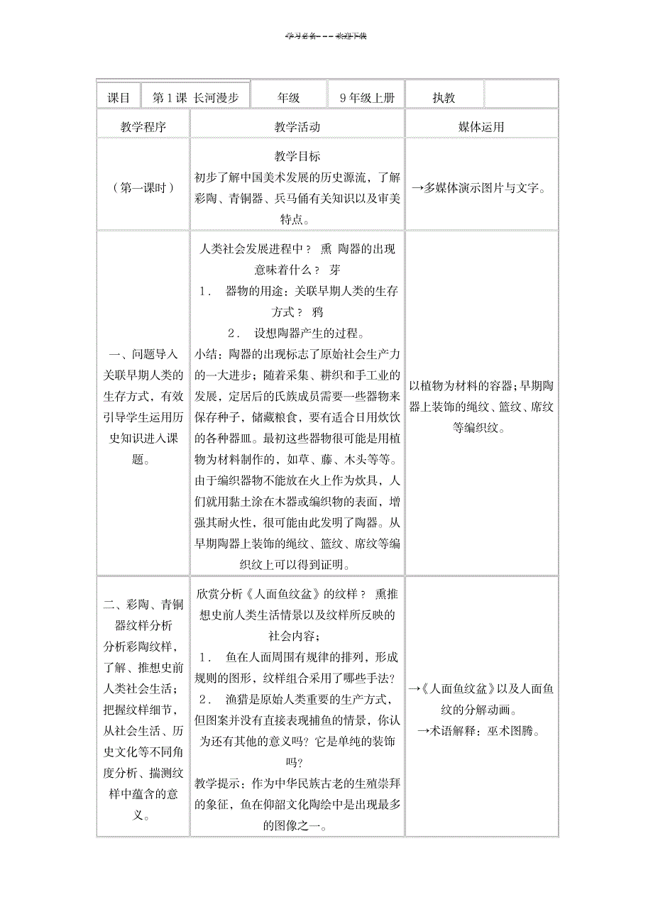 2023年湘教版九年级美术上册精品讲义全集_第1页