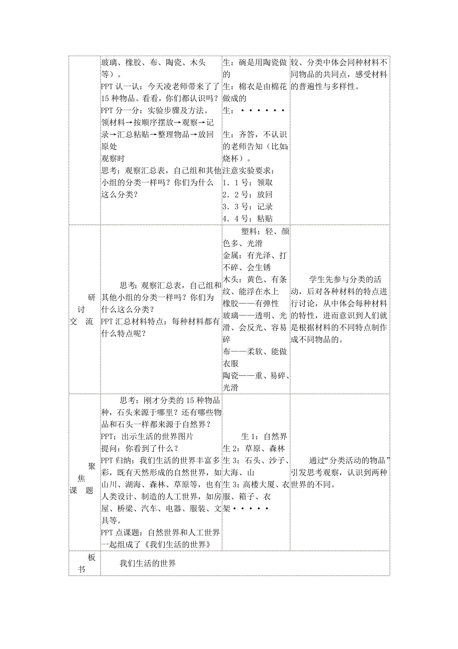 二年级科学上册2.1我们生活的世界教案教科版_第2页