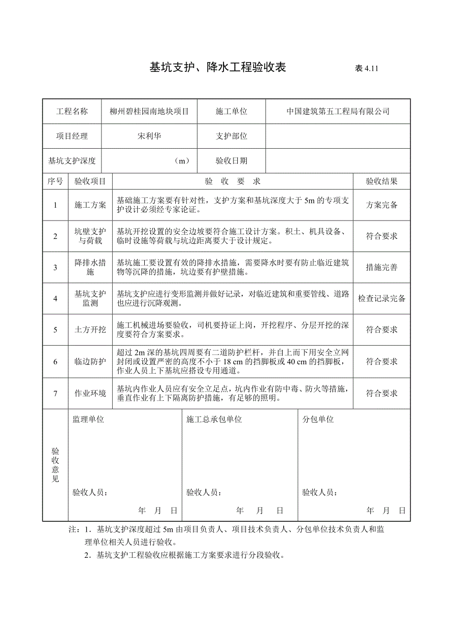 基坑支护验收表_第1页