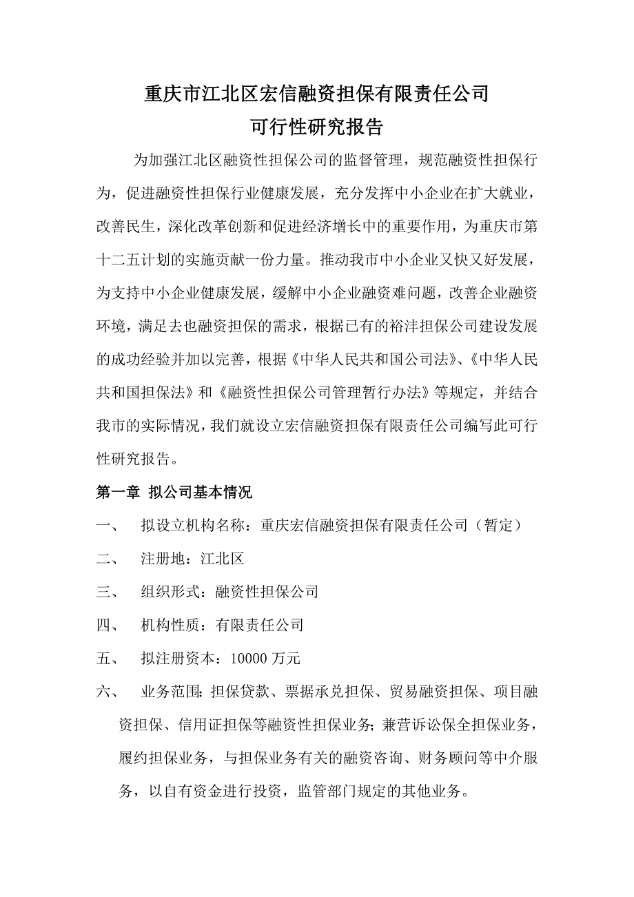 宏信融资担保有限责任公司可行性研究报告.doc_第3页