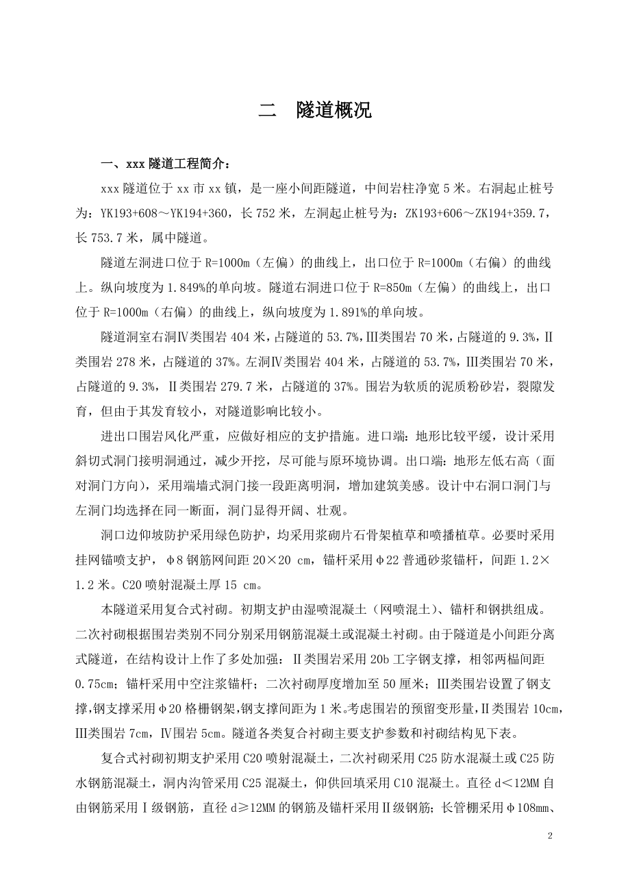 （专业施工组织设计）xxx隧道施工方案1后_第2页