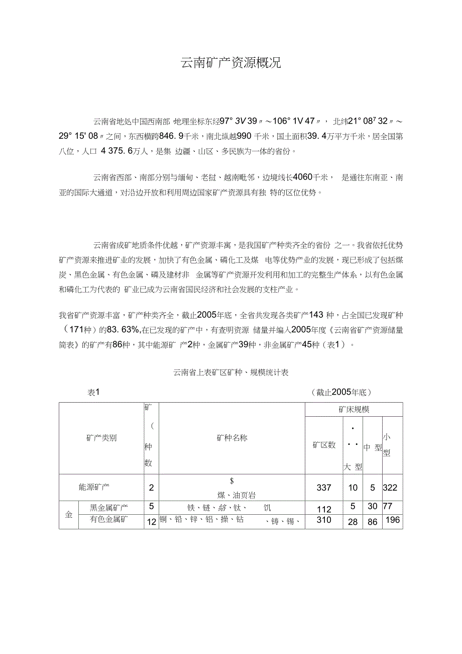 云南矿产资源概况_第1页