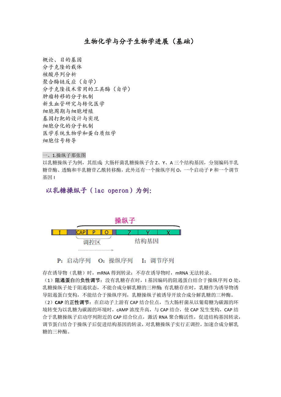 生物化学与分子生物学进展(基础)期末考试总结_第1页