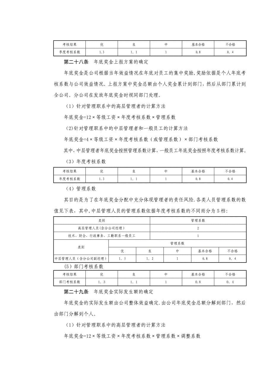 天正房地产公司薪酬管理制度去掉副本_第5页