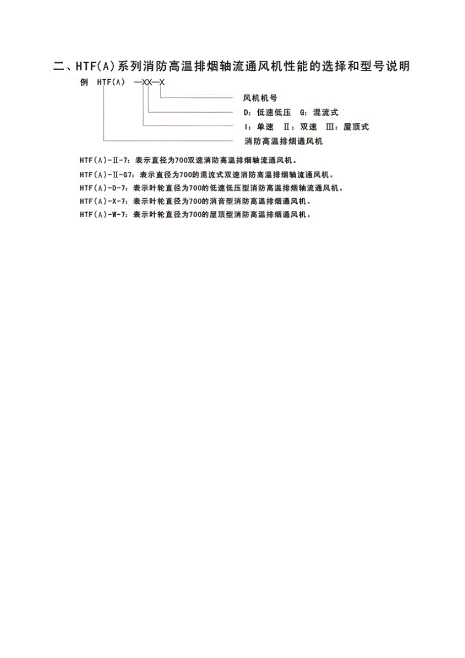 HTF(A)系列消防高温排烟轴流通风机性能参数及安装尺寸.docx_第2页