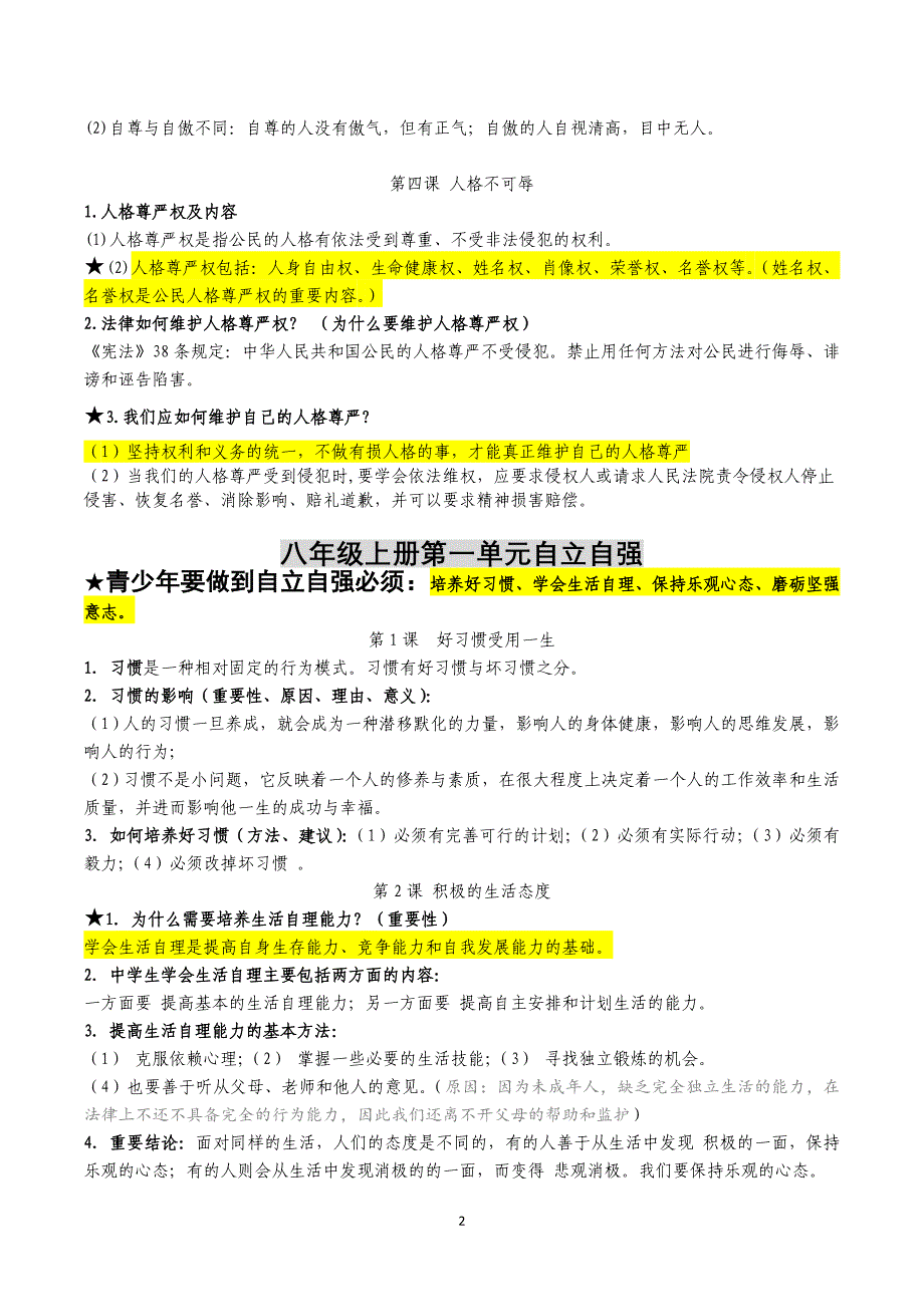 中考政治考点复习提纲全面解析_第2页