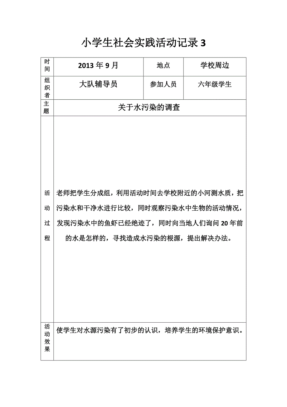 小学生社会实践活动记录_第4页