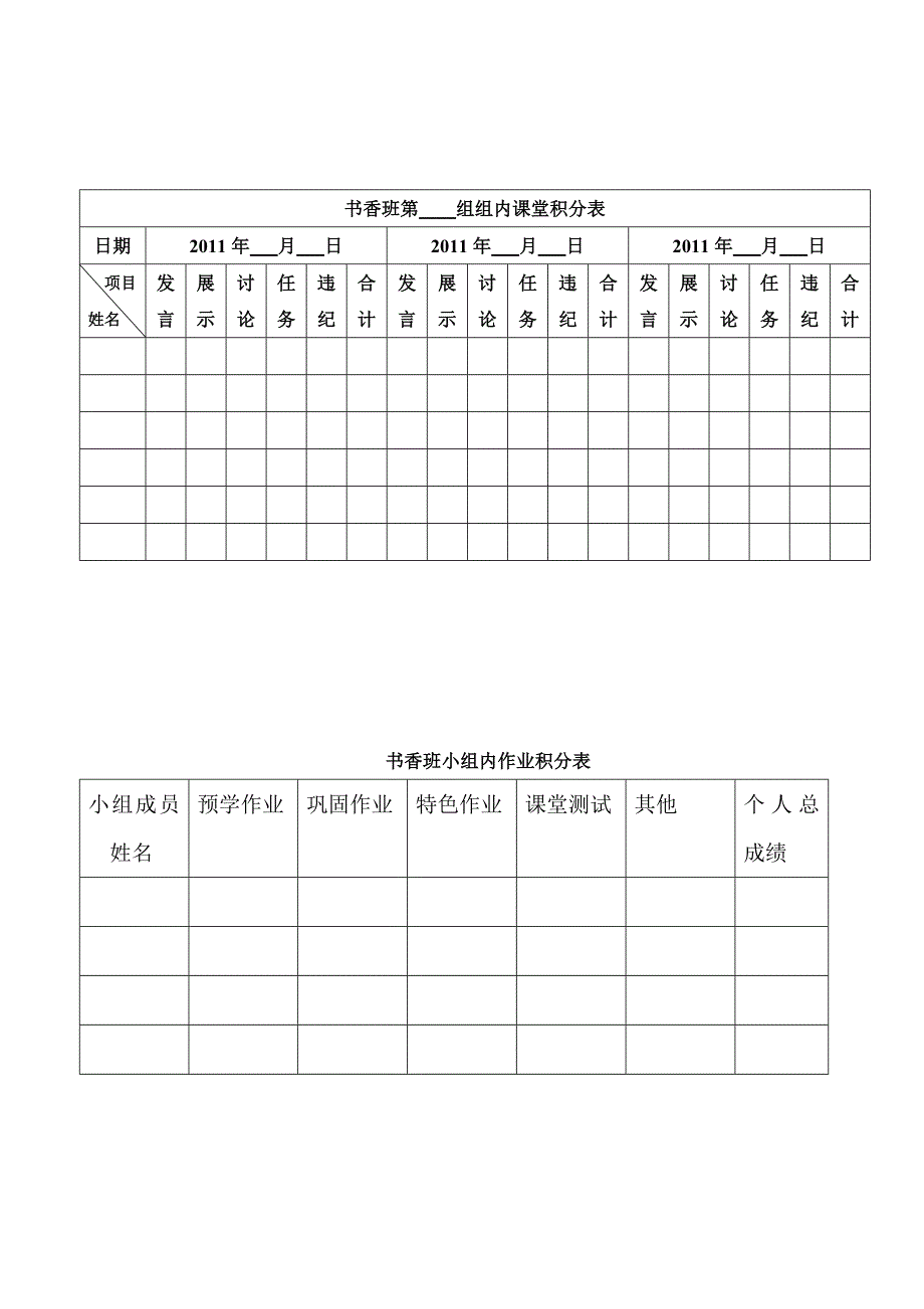 小组合作学习管理办法及奖惩及表格.doc_第3页