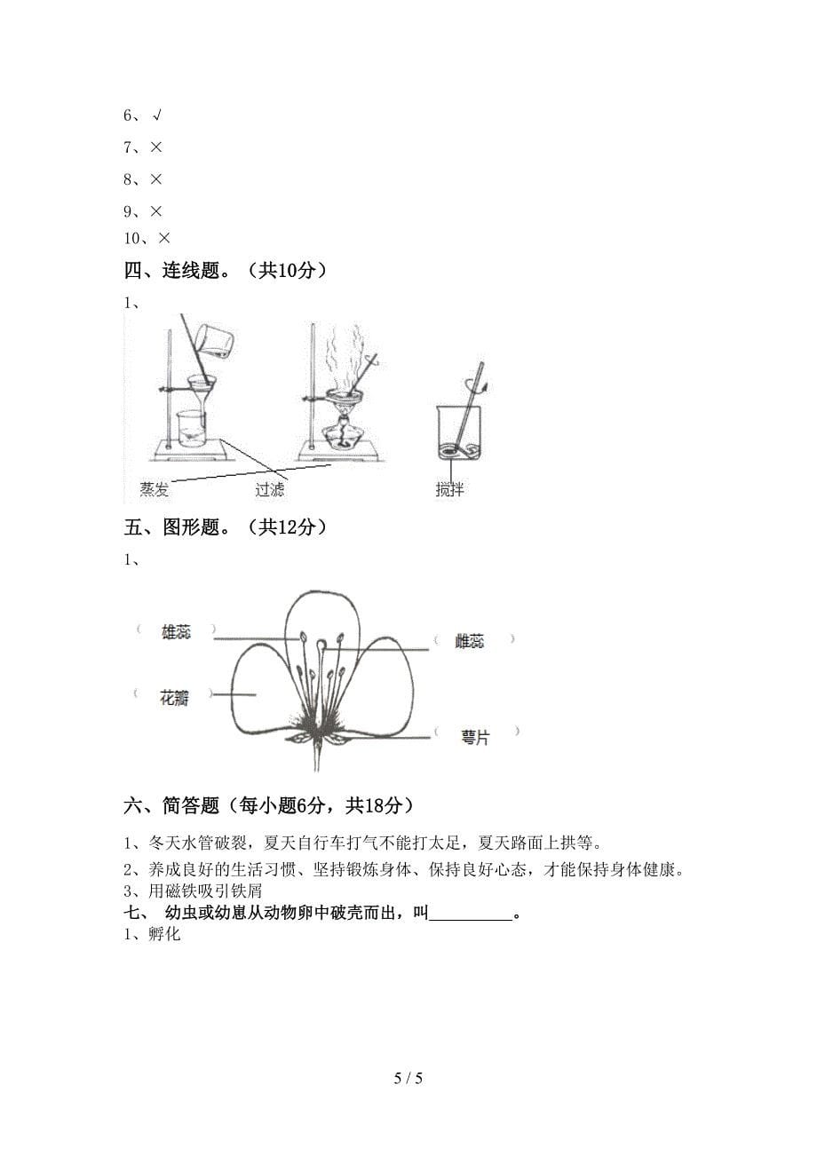 青岛版三年级科学(上册)期中综合能力测试卷及答案.doc_第5页