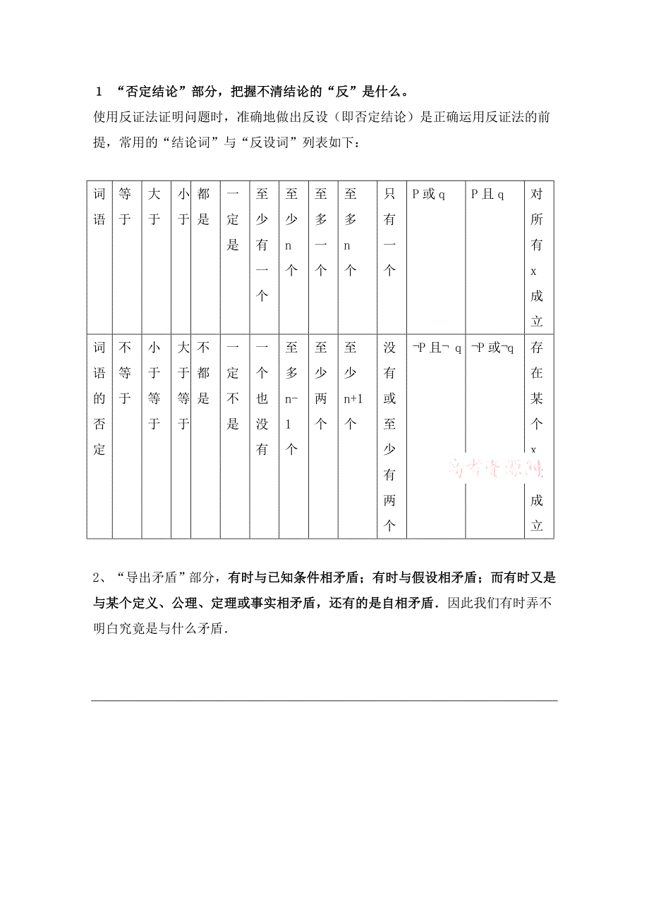 高中数学北师大版选修22教案：第1章 教材解读：反证法_第3页