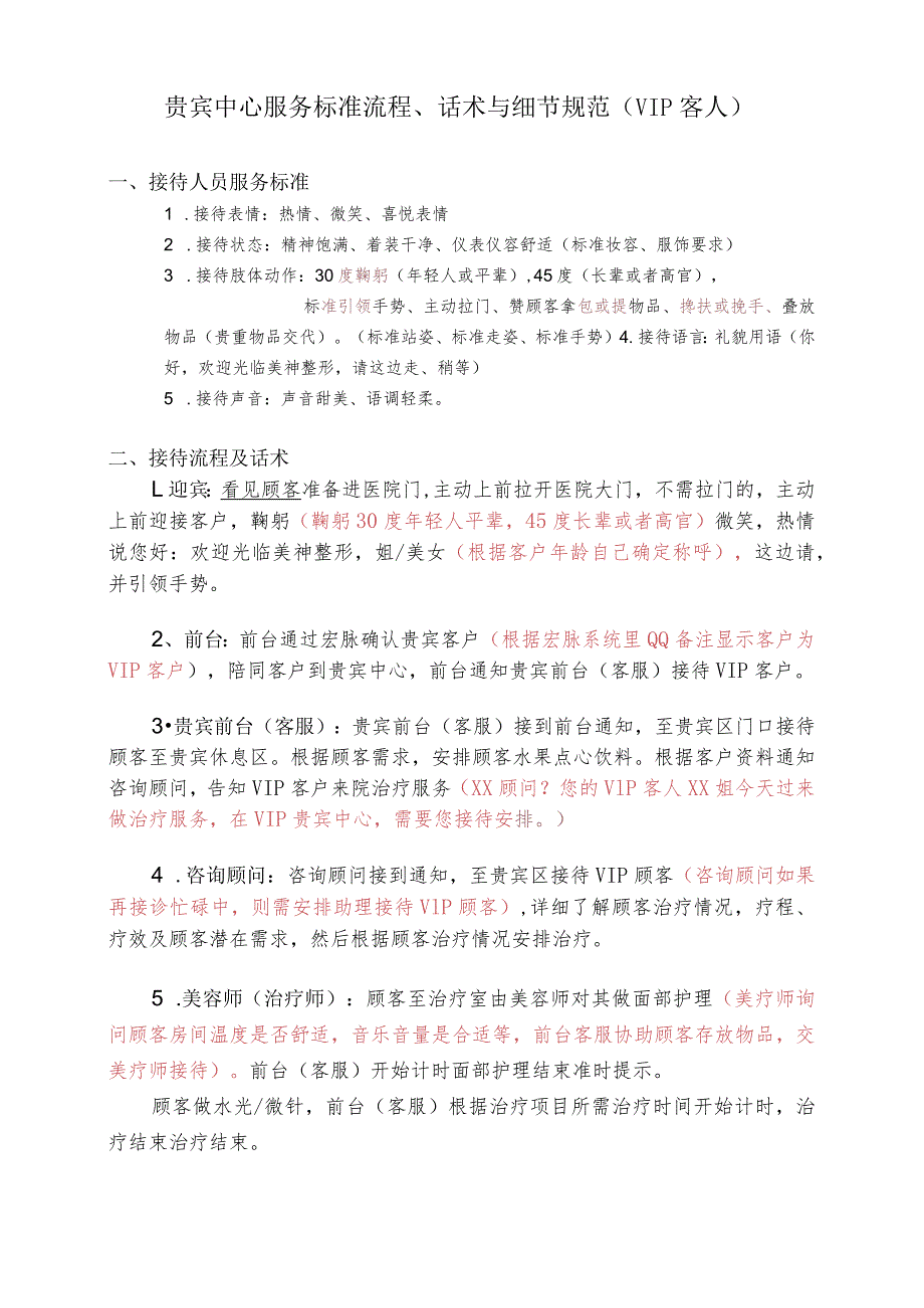 医美整形顾客服务规范流程_第1页