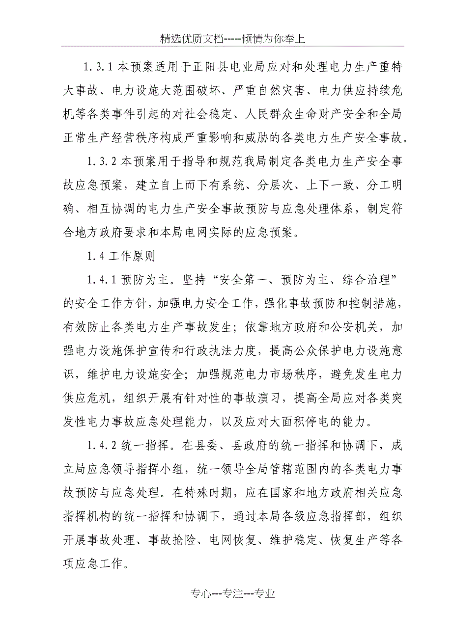 正阳电业局电力生产重特大生产安全事故预防与应急处理预案_第2页