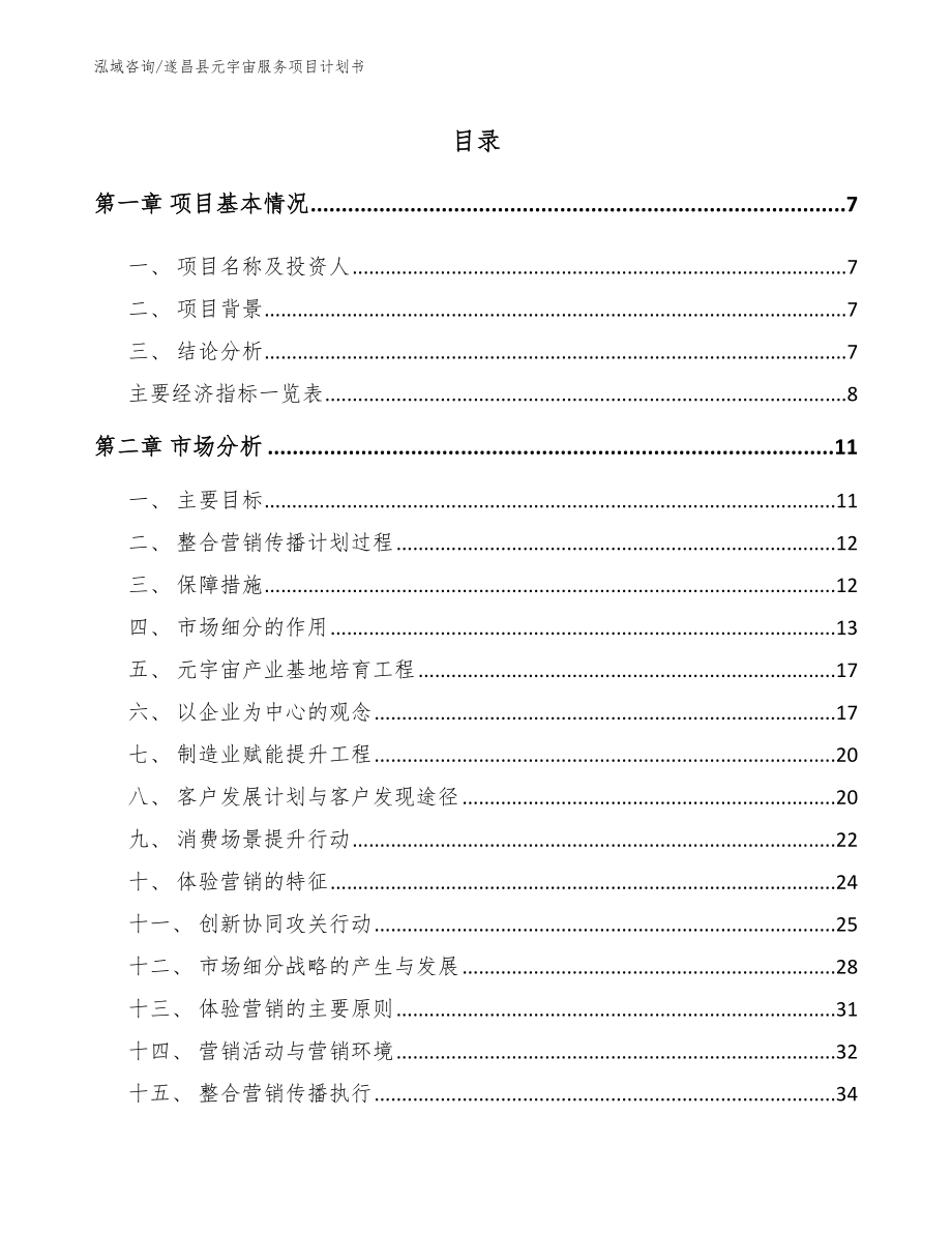 遂昌县元宇宙服务项目计划书_模板范文_第2页