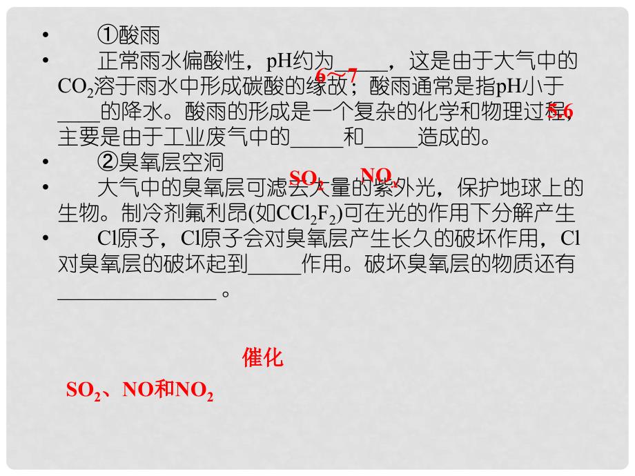 高考化学一轮总复习 专题课堂　环境保护与绿色化学课件_第2页