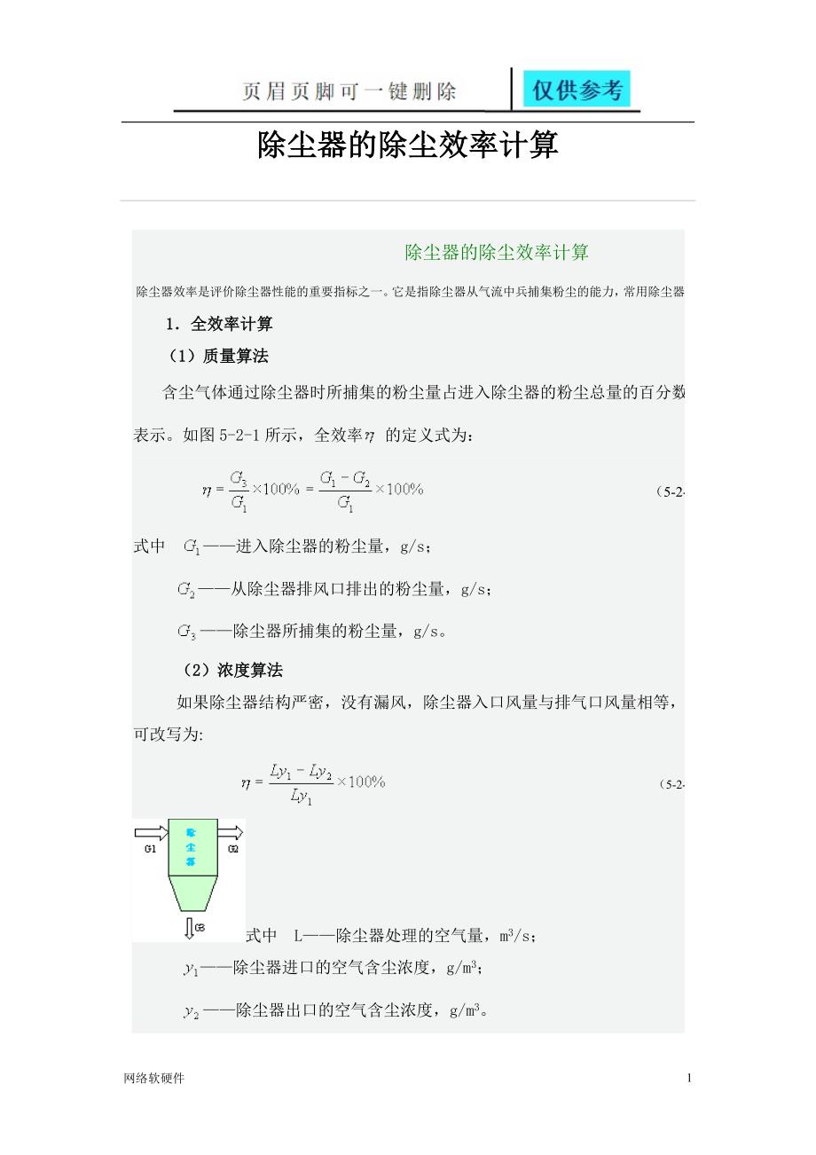 除尘器的除尘效率计算方法稻谷书苑_第1页