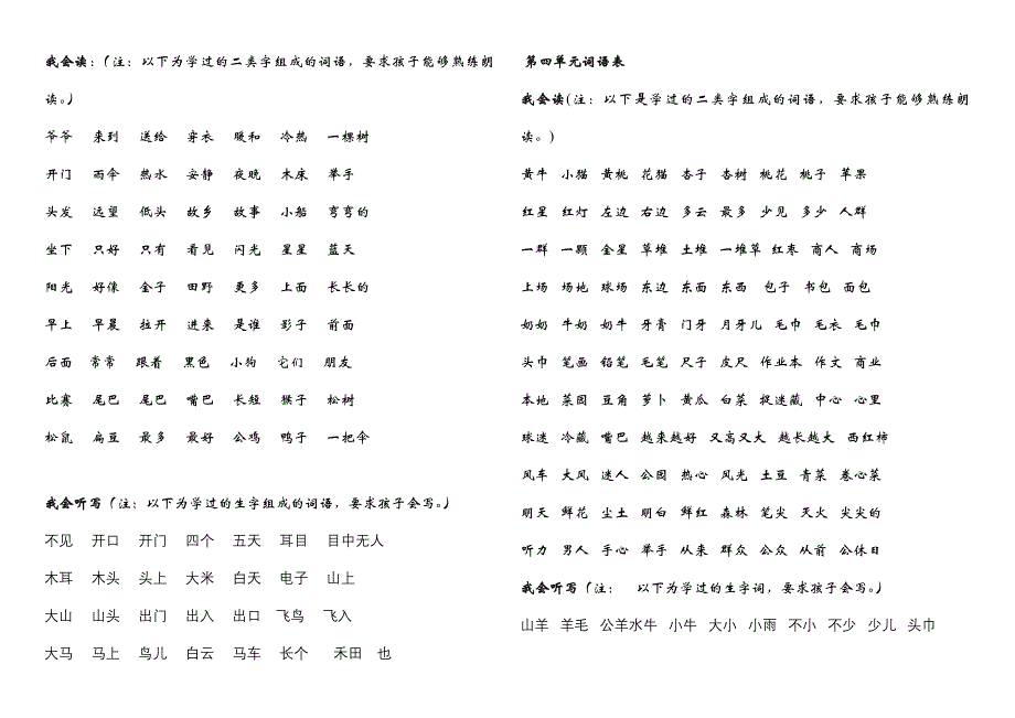 小学语文第一册生字组词汇总_第2页