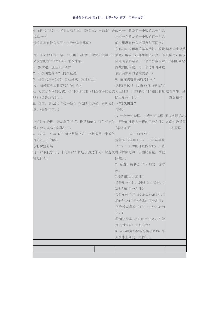 百分数应用题教学设计Word版_第2页