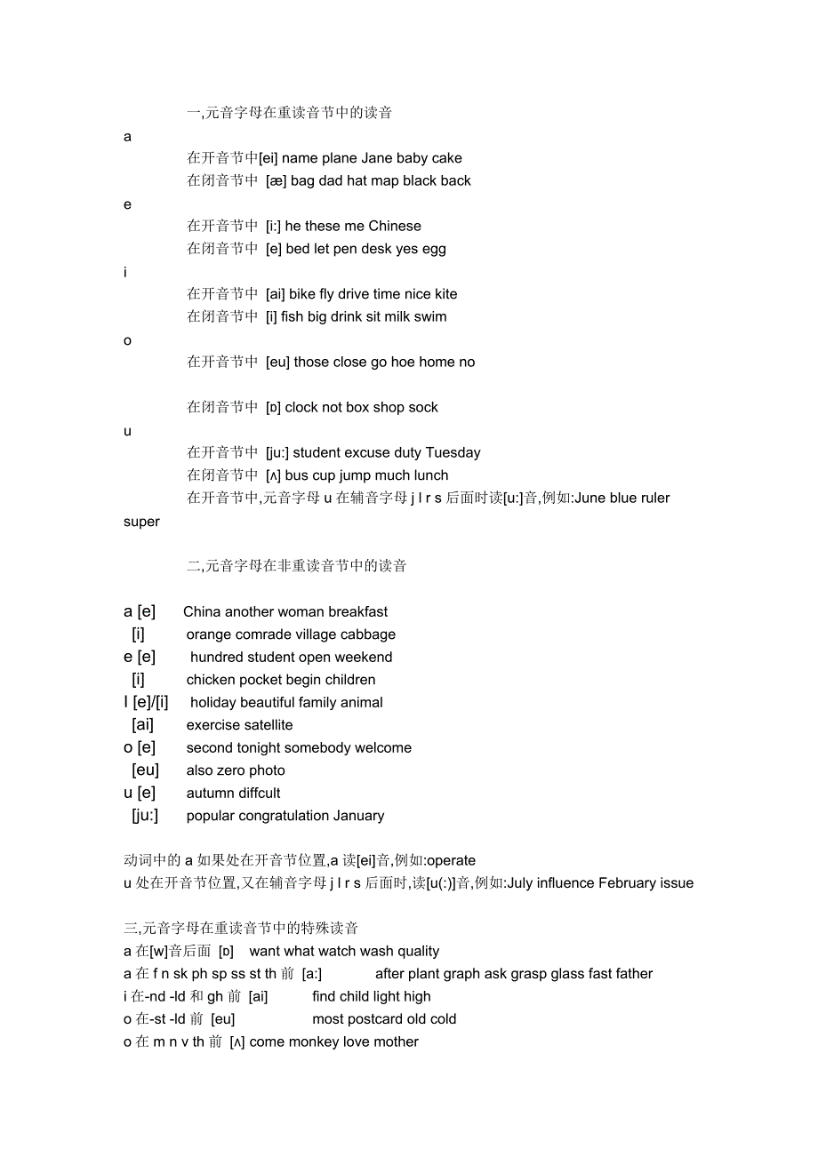 字母发音的各种情况.doc_第1页