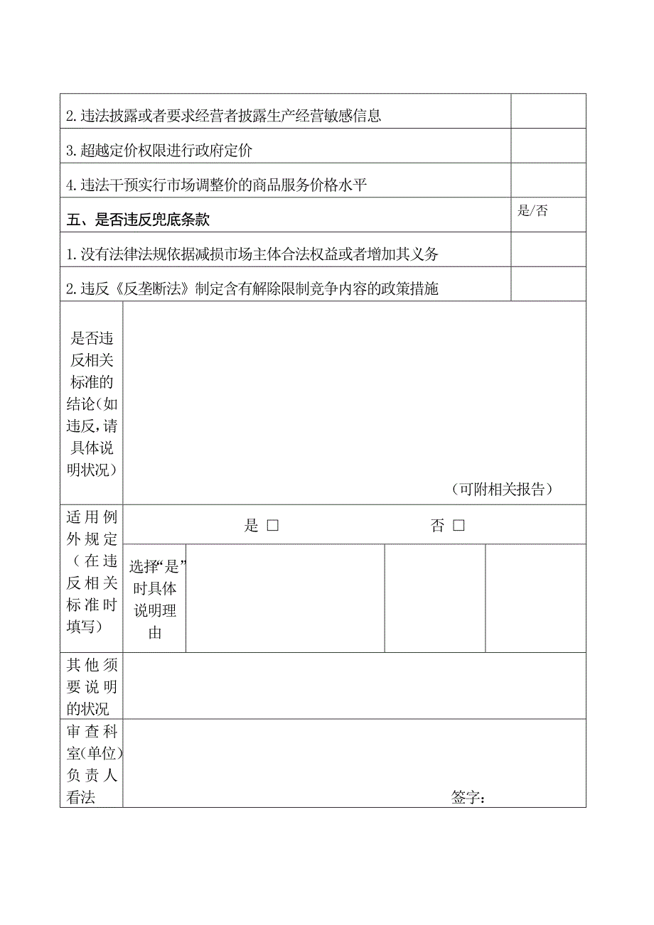 公平竞争审查基本流程否是不违反任何一项标准违反任何一_第4页