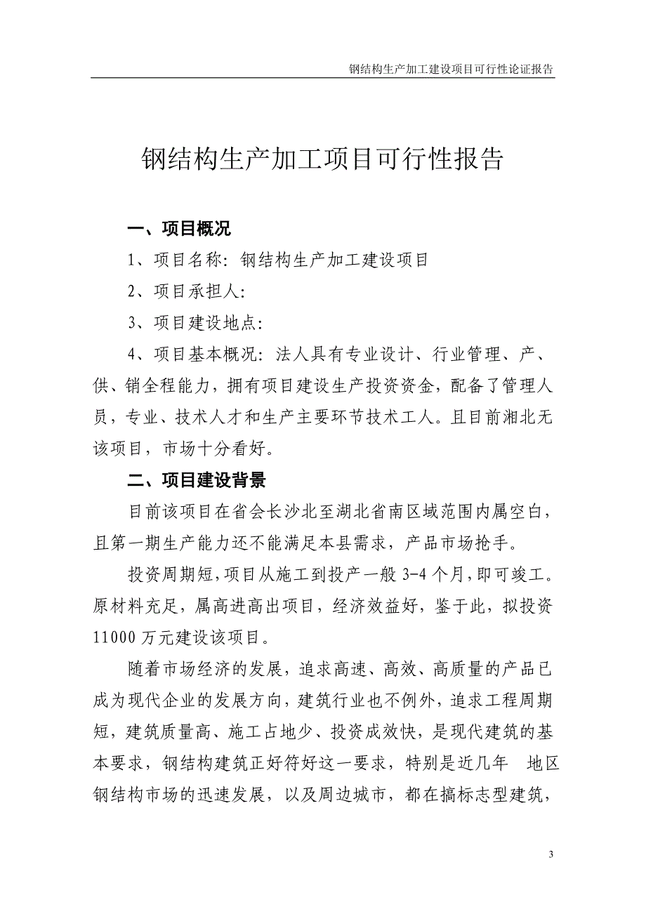 钢结构生产加工建设项目可行性论证报告_第3页