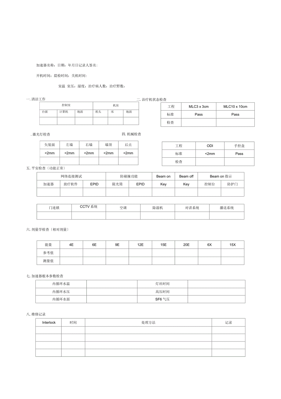 光子直线加速器常规质控内容和方法_第2页