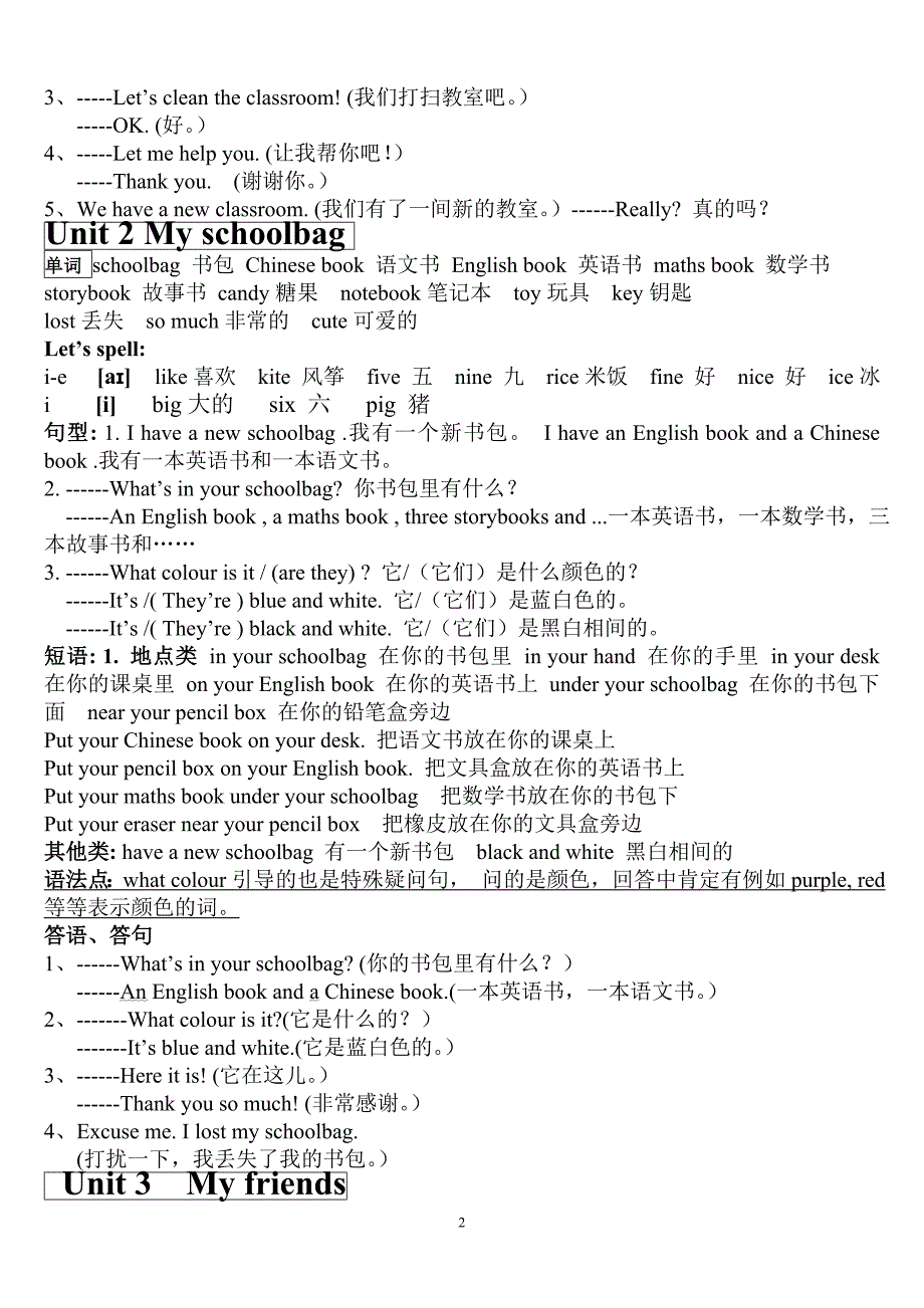 2013新版小学四年级英语上册复习知识点归纳-史上最全-精心整理_第2页