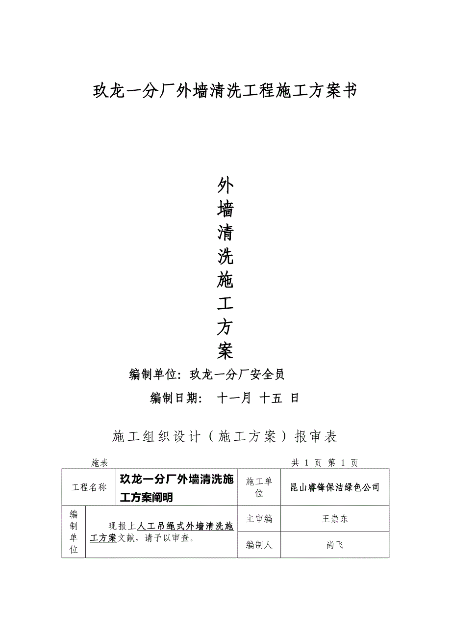 外墙清洗综合施工专题方案_第1页