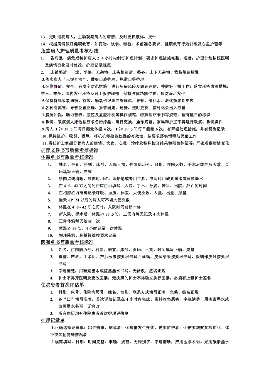 医院护理质量考核标准文本_第2页