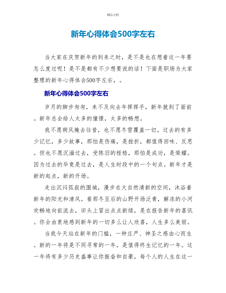 新年心得体会500字左右_第1页