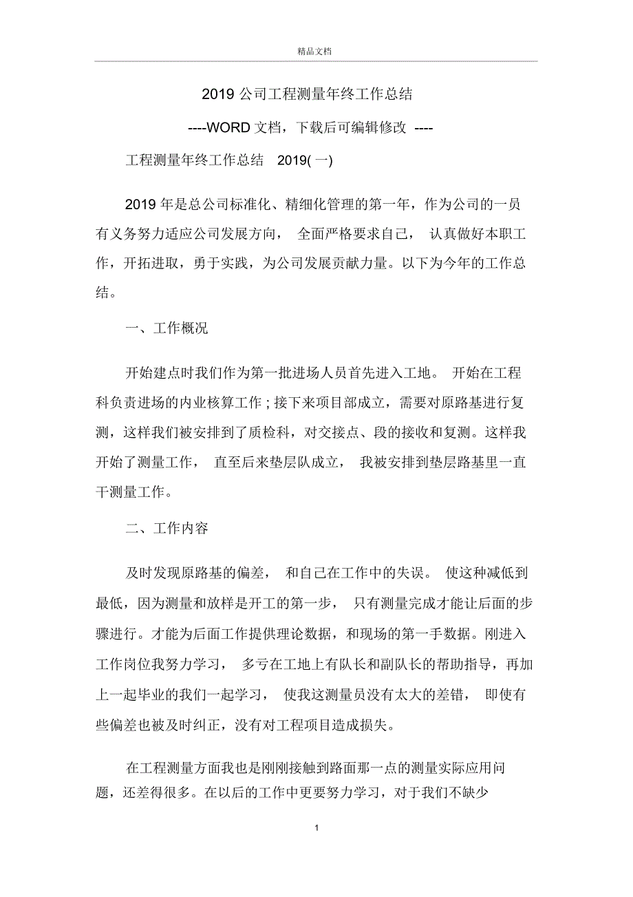 公司工程测量年终工作总结_第1页