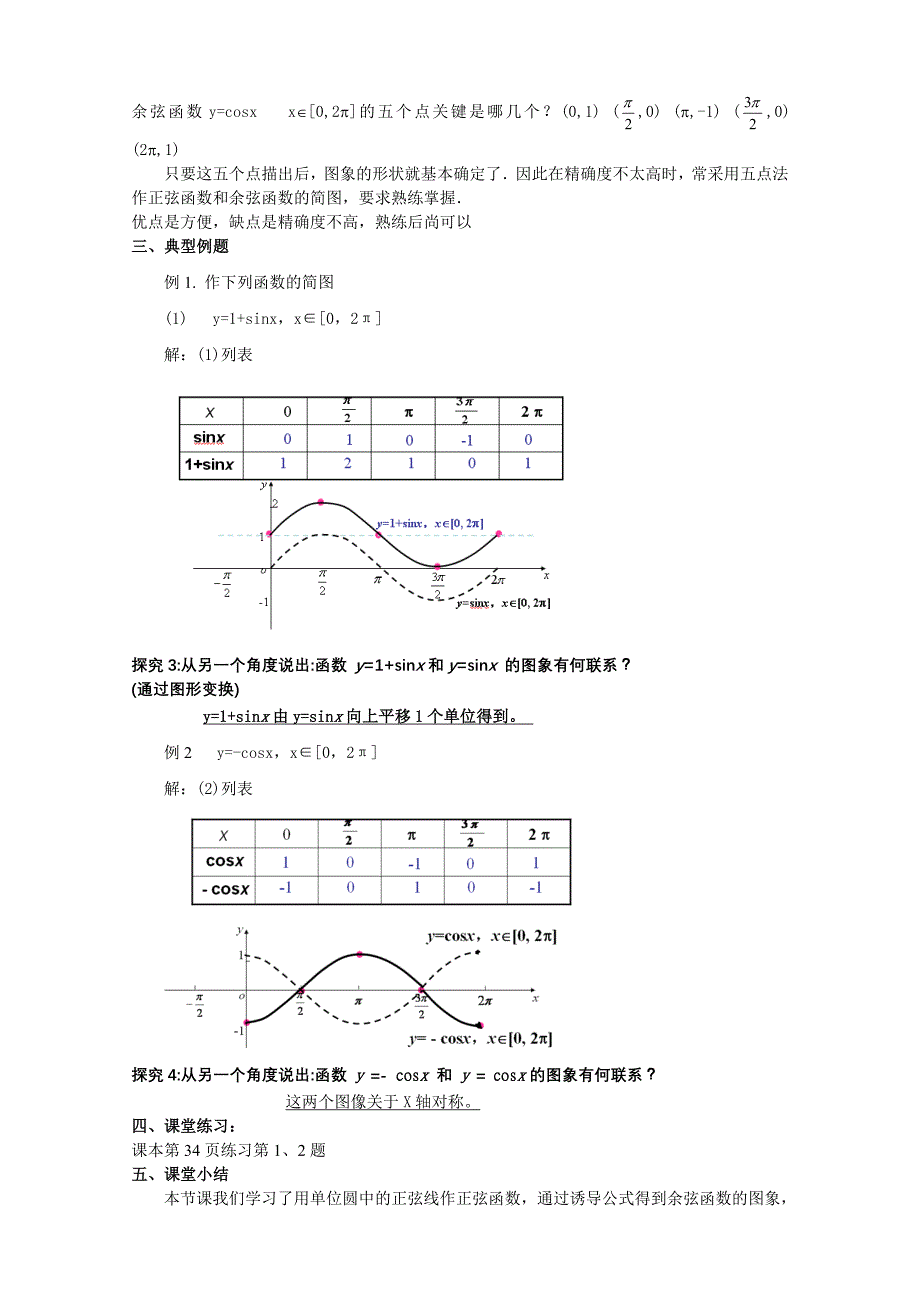 正余弦函数图象教学设计梁迎花A4(教育精品)_第3页