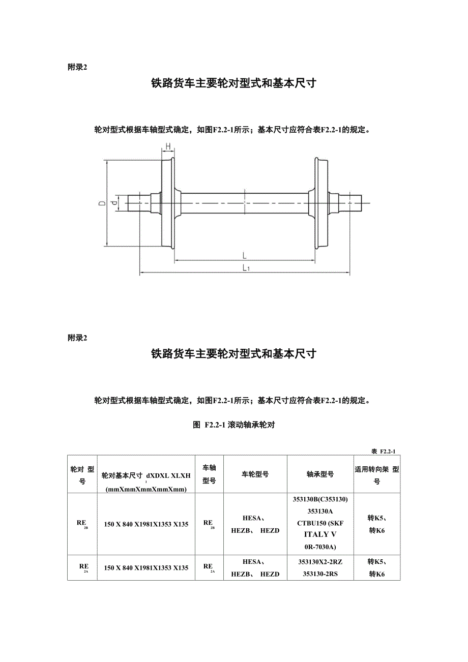 铁路货车主要轮对型式和基本尺寸_第1页