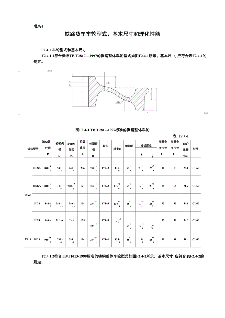 铁路货车主要轮对型式和基本尺寸_第4页